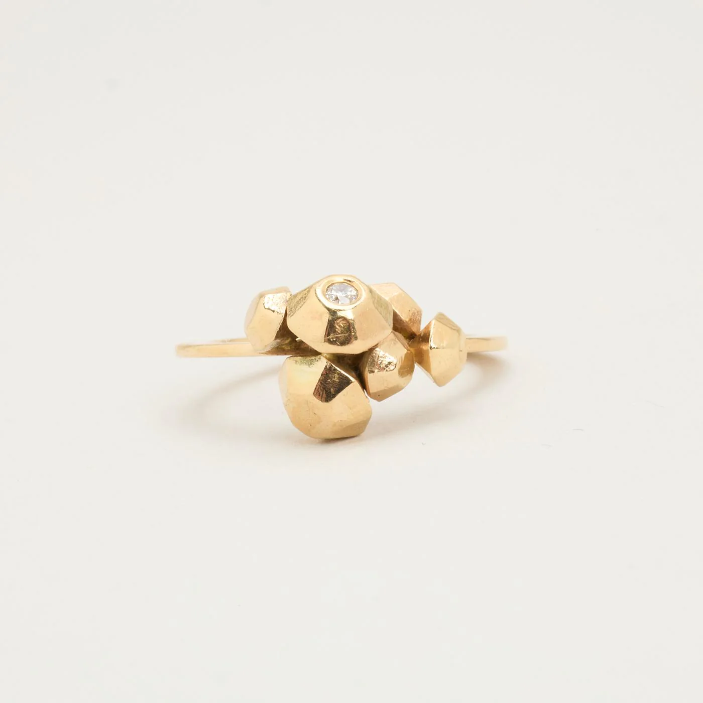 Statementring med diamant (0.03 ct) i 14K guld strl. 16.2 / strl. 51 - Image 6