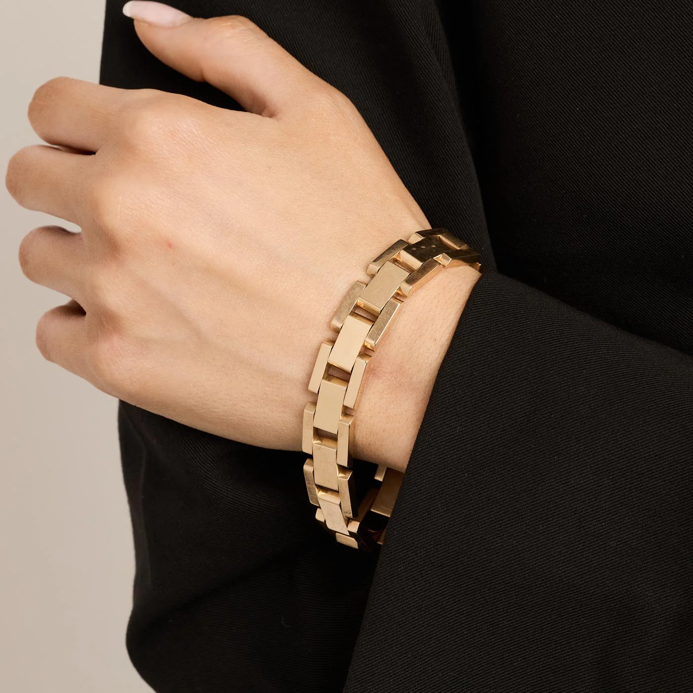 Block Armband i 14K guld, 18.5 cm, 29.71 g