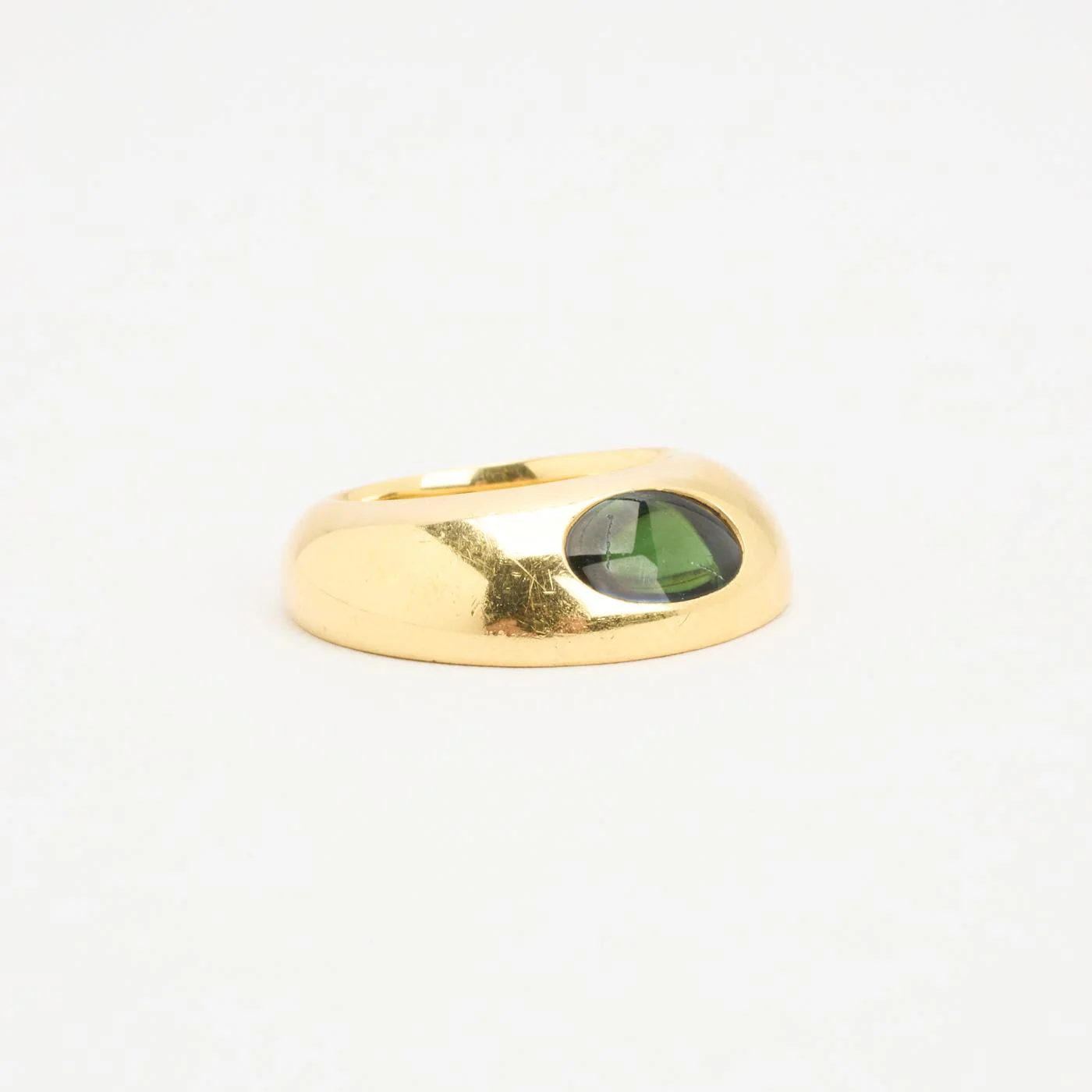 Georg Jensen Eclipse gypsy ring i 18K guld med en grön turmalin, strl. 15.9 / strl. 50 - Image 3