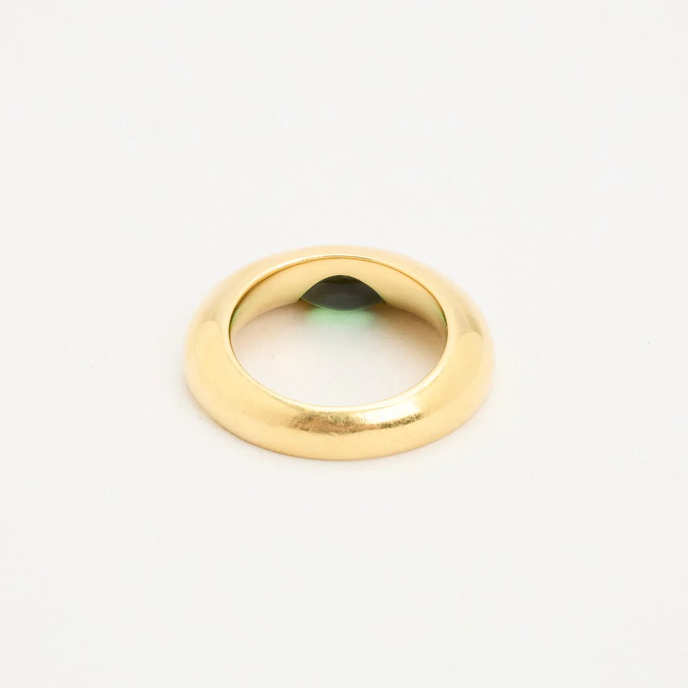 Georg Jensen Eclipse gypsy ring i 18K guld med en grön turmalin, strl. 15.9 / strl. 50 - Image 4