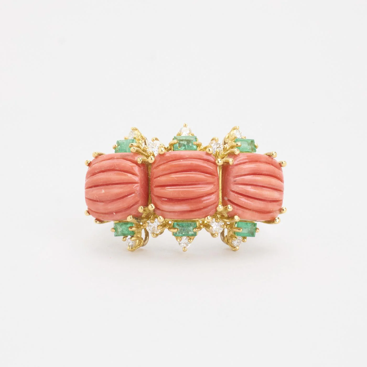 Tre stenar ring med diamant (0.14 ct) i 18K guld och vitt guld strl. 18.1 / strl. 57 - Image 5