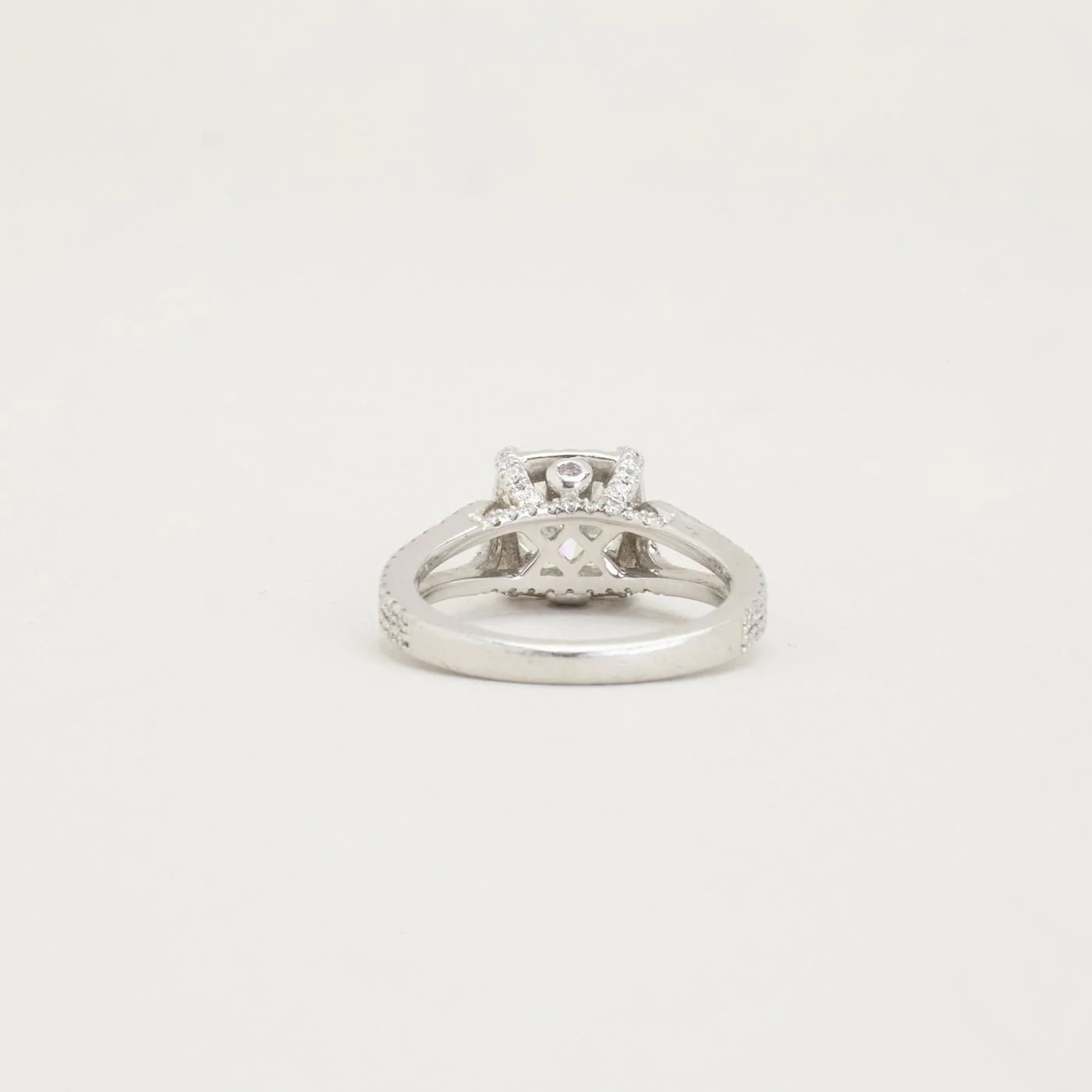 Haloring med diamant (3.2 ct) i 18K platina strl. 15.9 / strl. 50 - Image 4