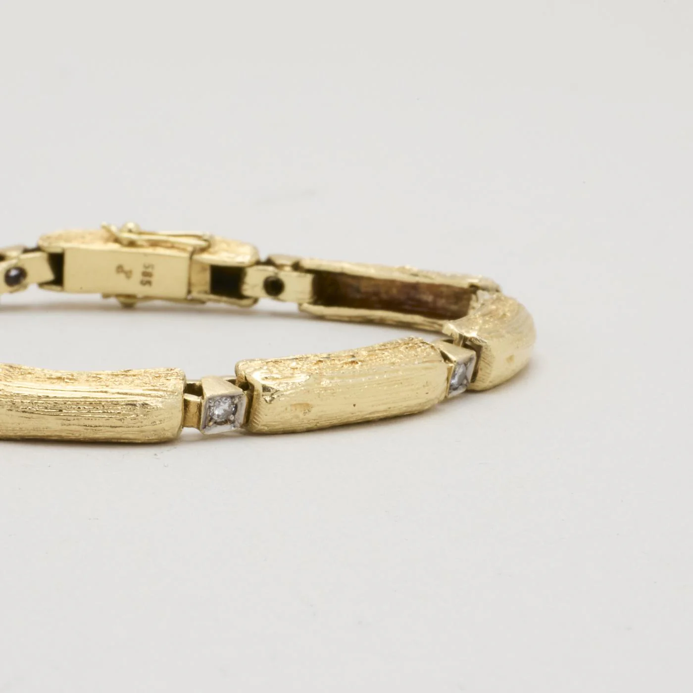 Armband med diamant (0.21 ct) i 14K guld, 18.5 cm, 25 g - Image 3
