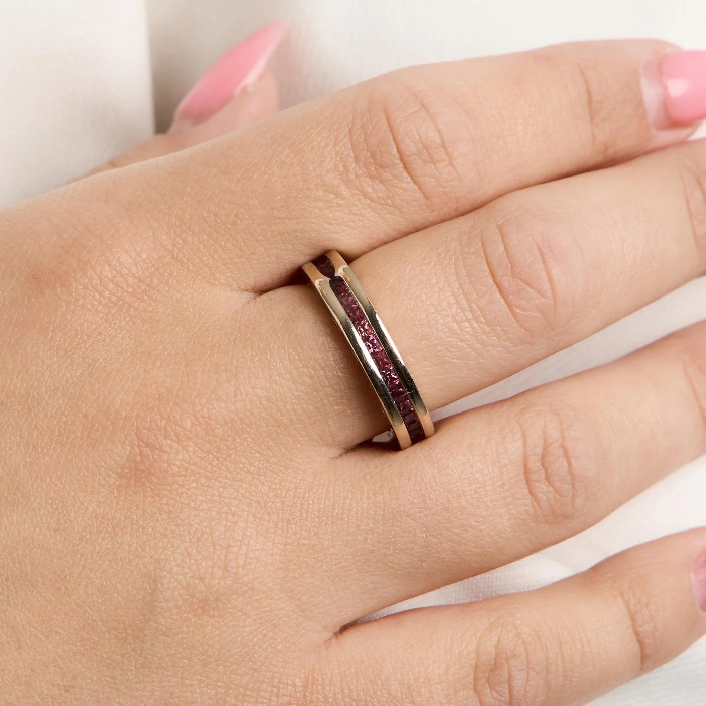 Bvlgari alliansring i 18K vitt guld med en turmalin strl. 18.8 / strl. 59 - Image 2