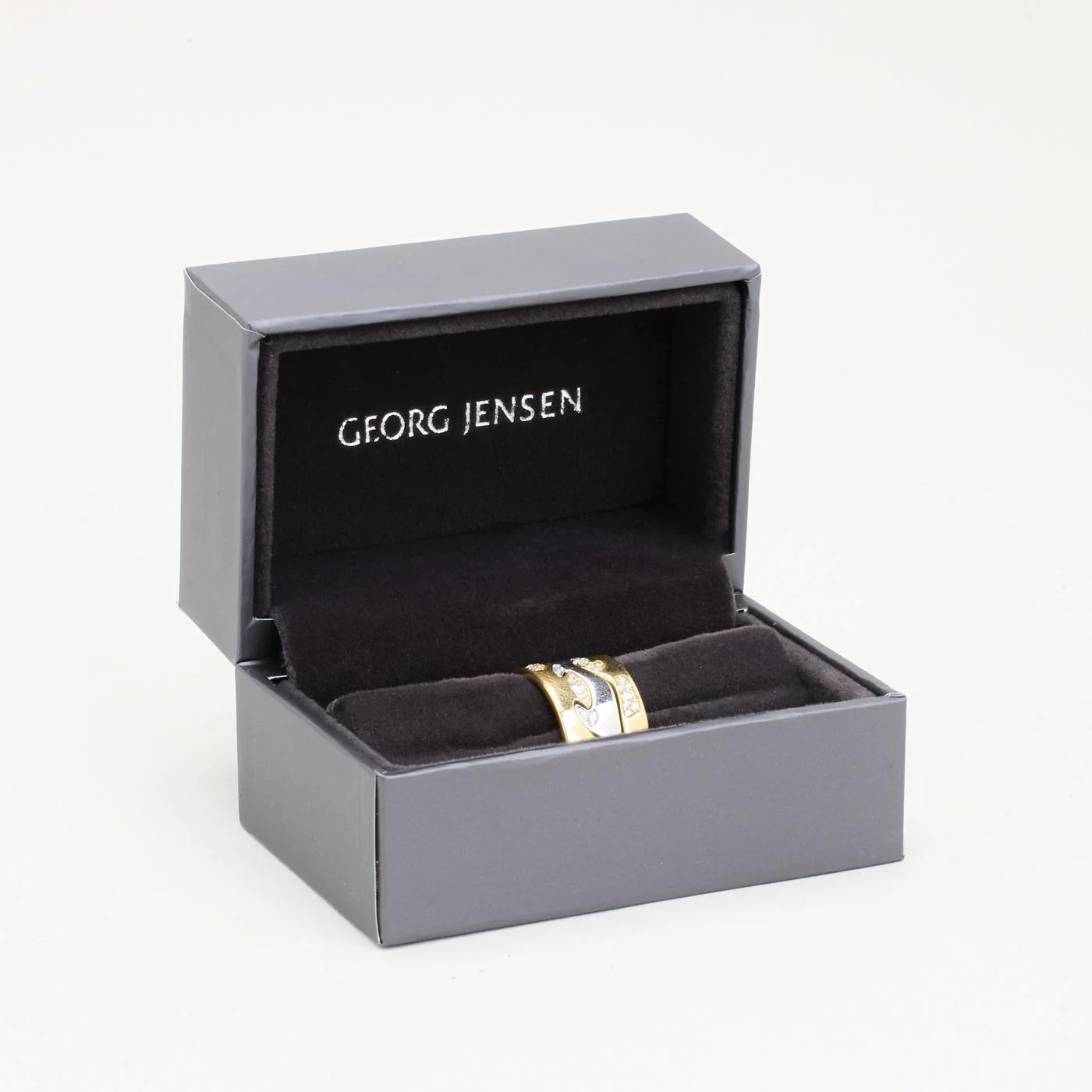 Georg Jensen Fusion band med diamant i 18K guld och vitt guld strl. 16.9 / strl. 53 - Image 7