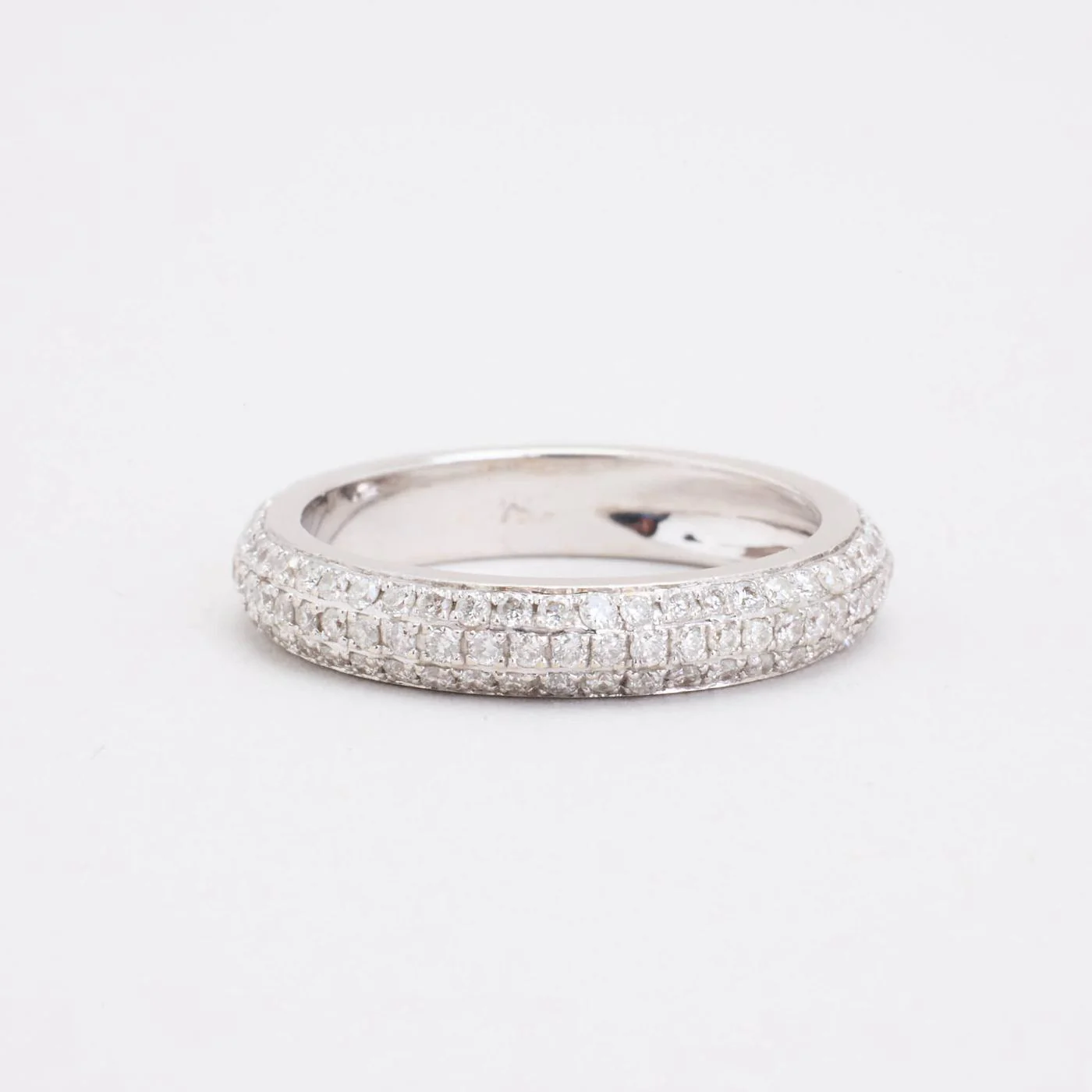 Pavéring med diamant (0.94 ct) i 18K vitt guld strl. 15.9 / strl. 50 - Image 4