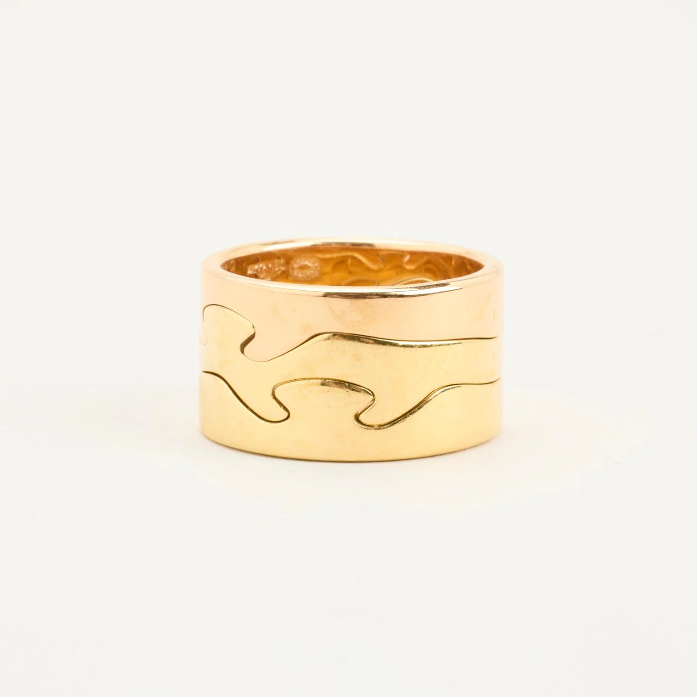 Georg Jensen Fusion band med diamant (0.09 ct) i 18K guld och roséguld strl. 18.1 - 18.5 / strl. 57 - 58 - Image 3
