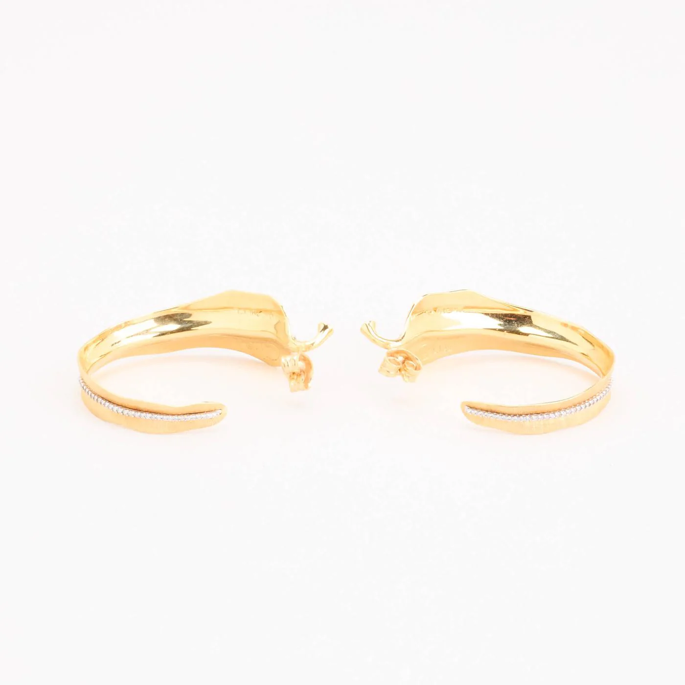 Ole Lynggaard Leaves creoler med diamant i 18K guld, 3.4 cm, - Image 2