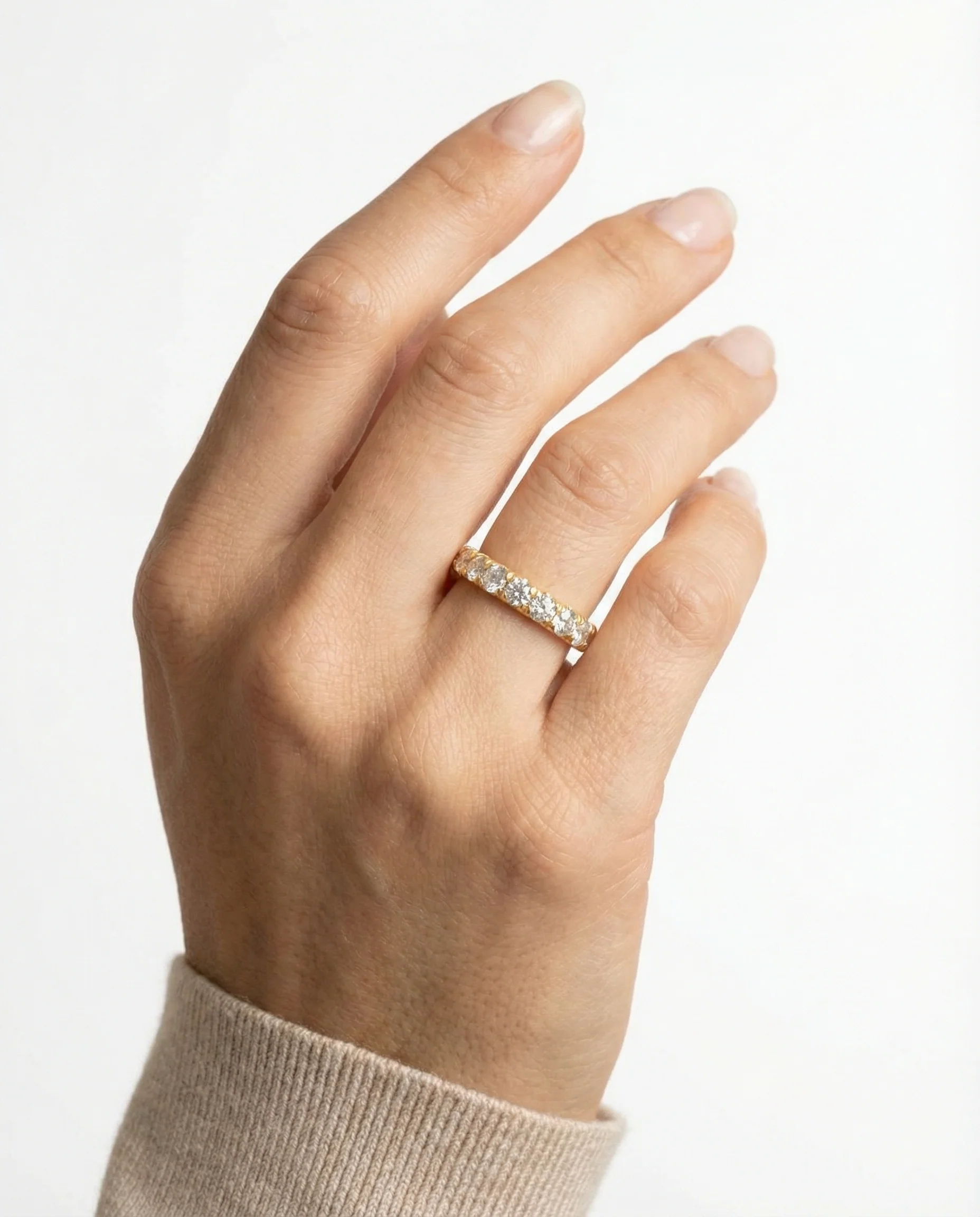 Marianne Dulong alliansring med diamant (1.11 ct) i 18K guld strl. 18.8 / strl. 59 - Image 2