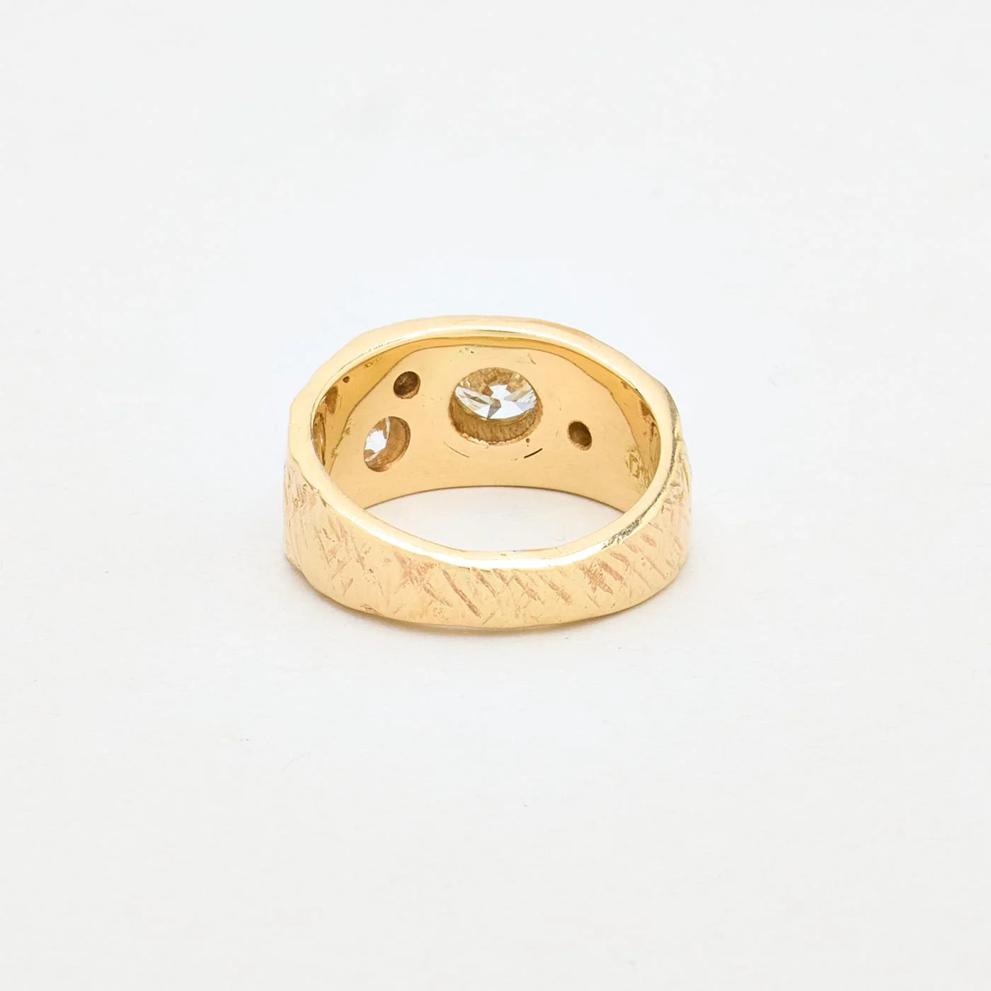 Hamrad gypsyring med diamant i 14K guld strl. 17.2 / strl. 54 - Image 3