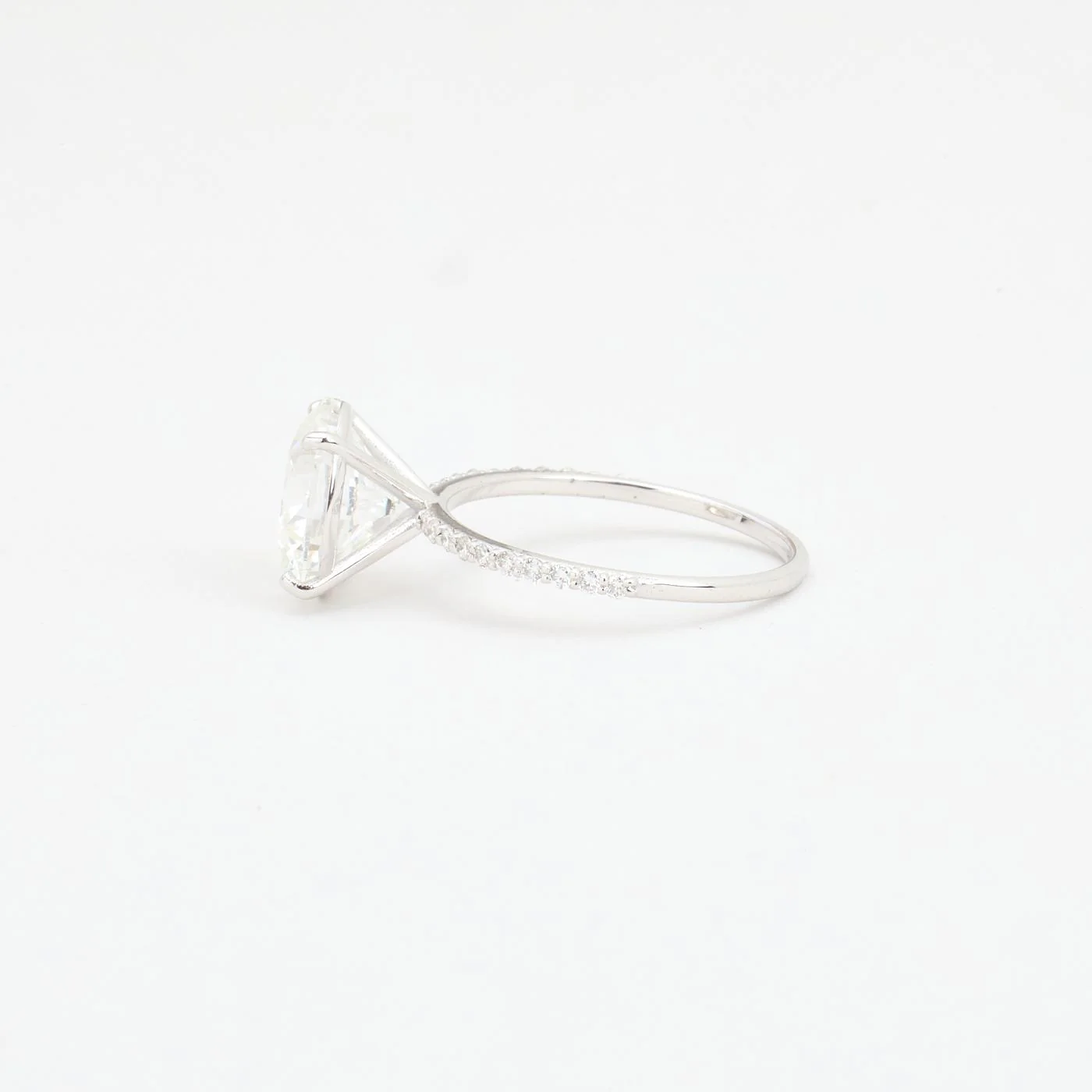 Klassisk Allians solitärring med diamant (4 ct) i 14K vitt guld strl. 17.5 / strl. 55 - Image 5