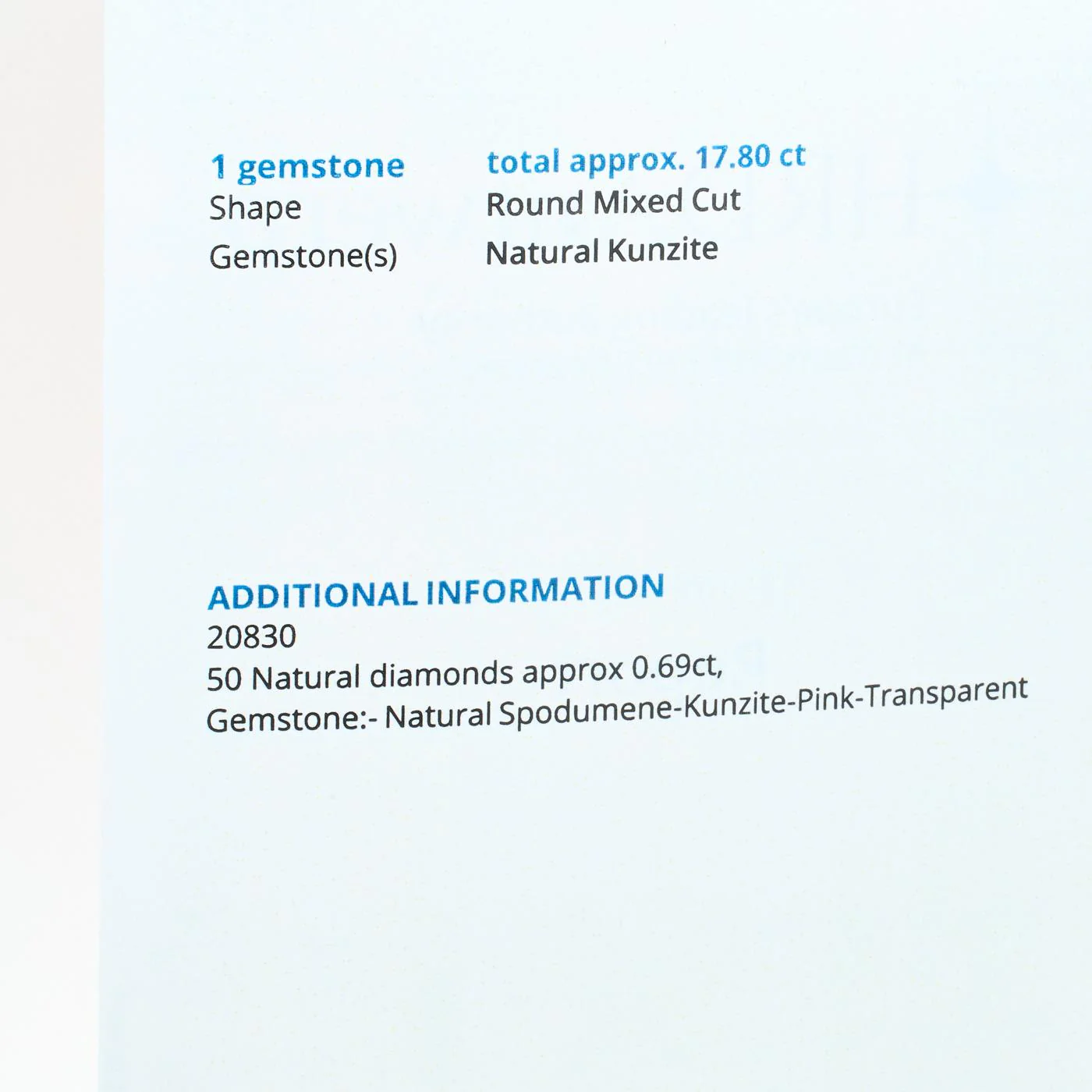 Haloring med diamant (0.69 ct) i 14K vitt guld med en kunzit strl. 16.9 / strl. 53 - Image 7