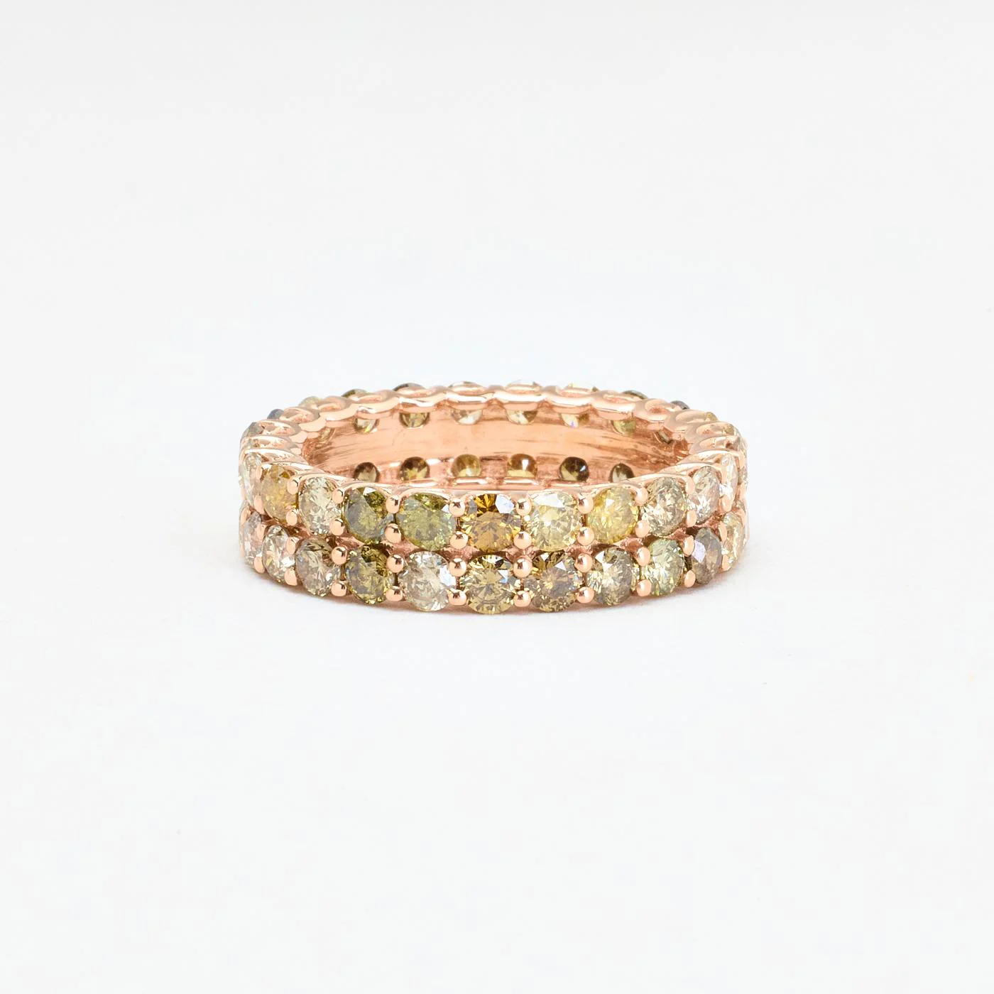 Dubbelt alliansring med diamant (3 ct) i nullK roséguld strl. 17.5 / strl. 55 - Image 3