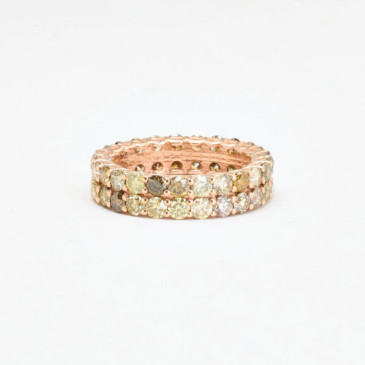 Dubbelt alliansring med diamant (3 ct) i nullK roséguld strl. 17.5 / strl. 55 - Image 4