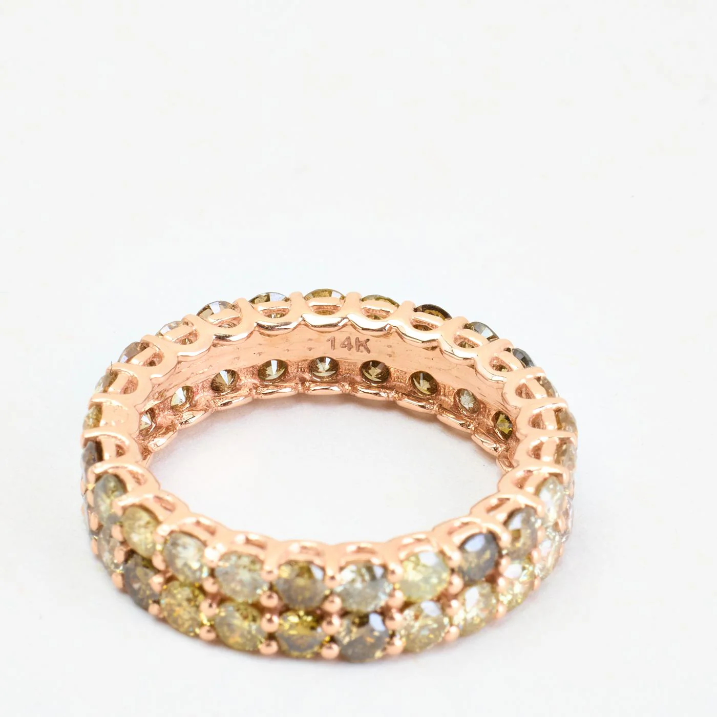 Dubbelt alliansring med diamant (3 ct) i nullK roséguld strl. 17.5 / strl. 55 - Image 5