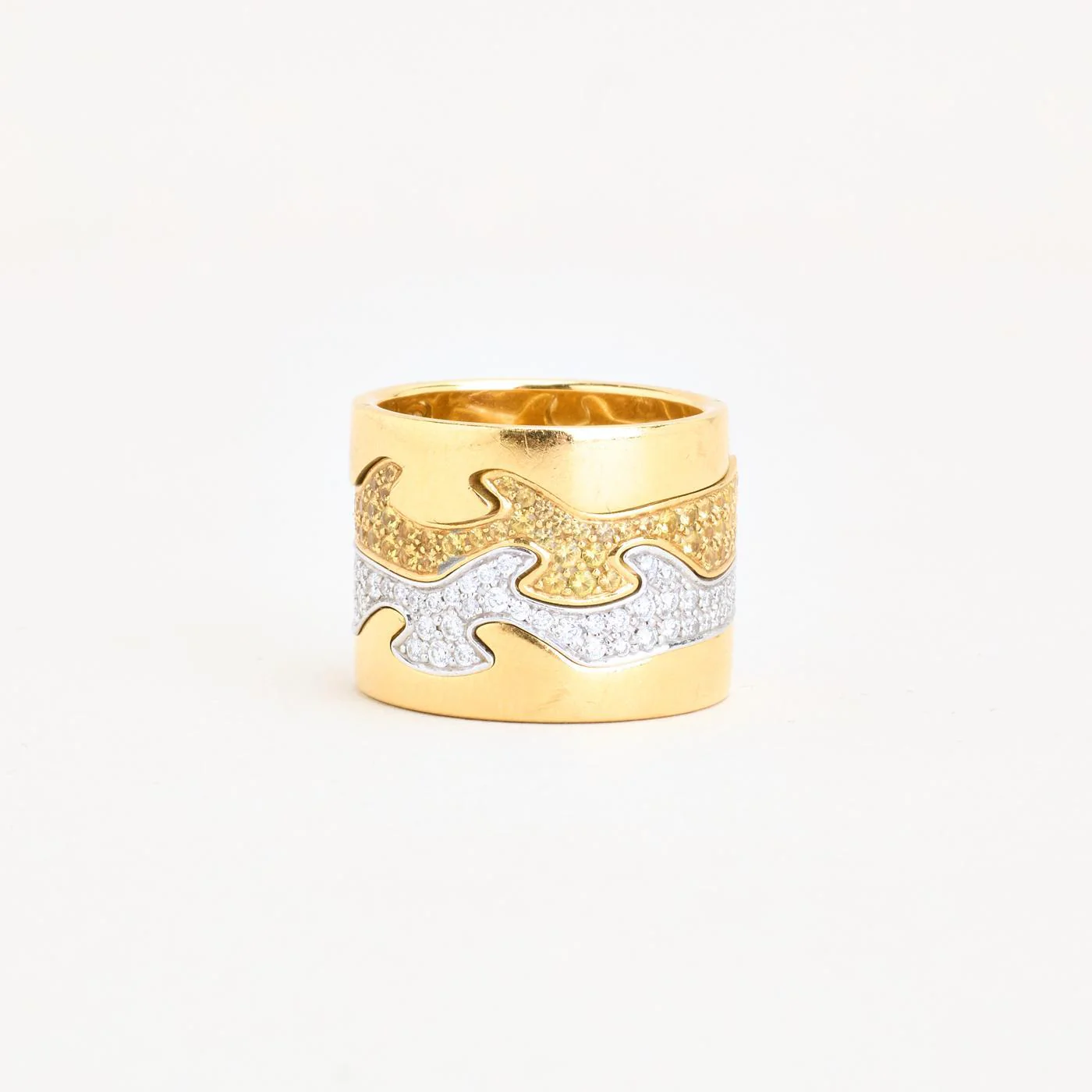 Georg Jensen Fusion band med diamant (1.26 ct) i 18K guld och vitt guld strl. 16.6 / strl. 52 - Image 3