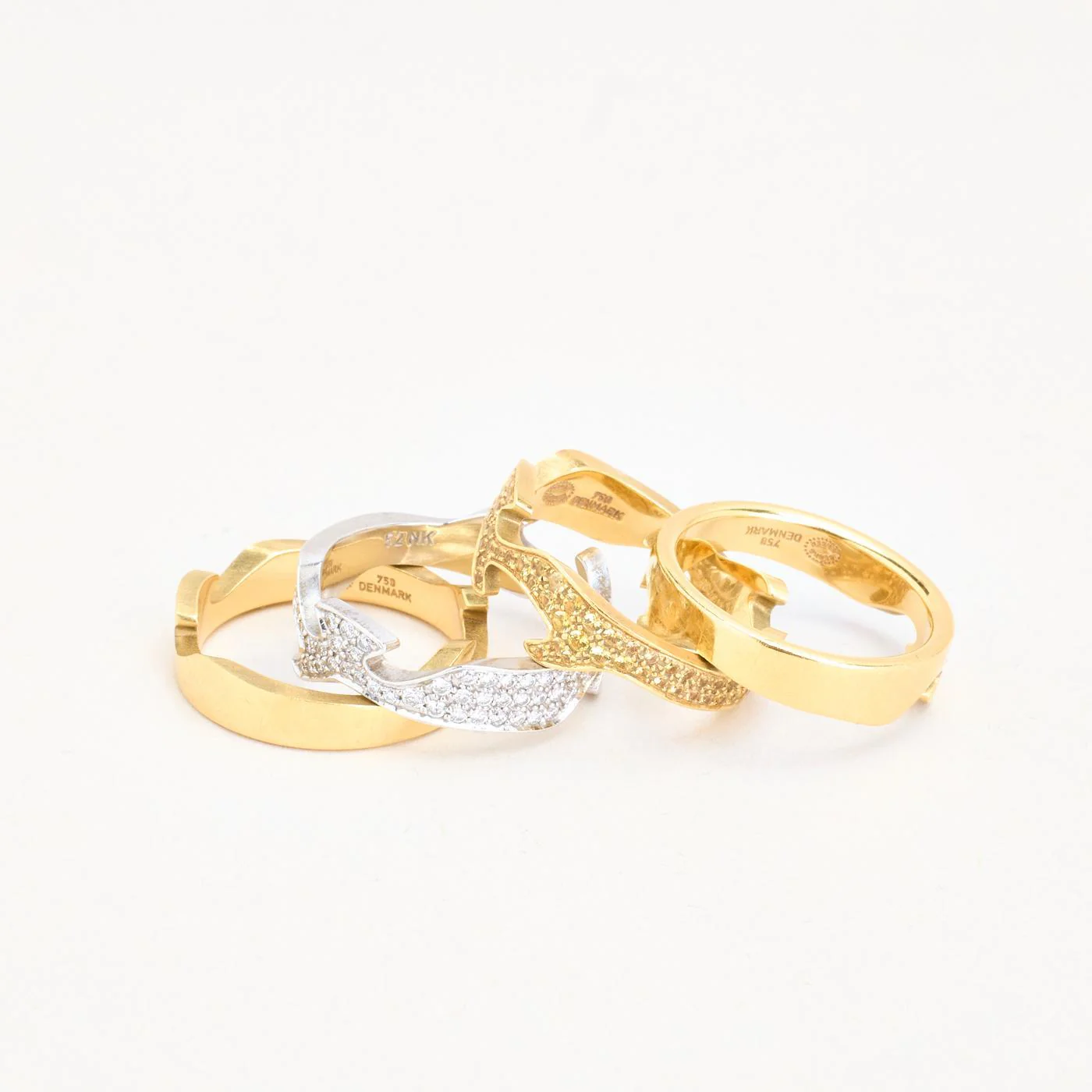 Georg Jensen Fusion band med diamant (1.26 ct) i 18K guld och vitt guld strl. 16.6 / strl. 52 - Image 5