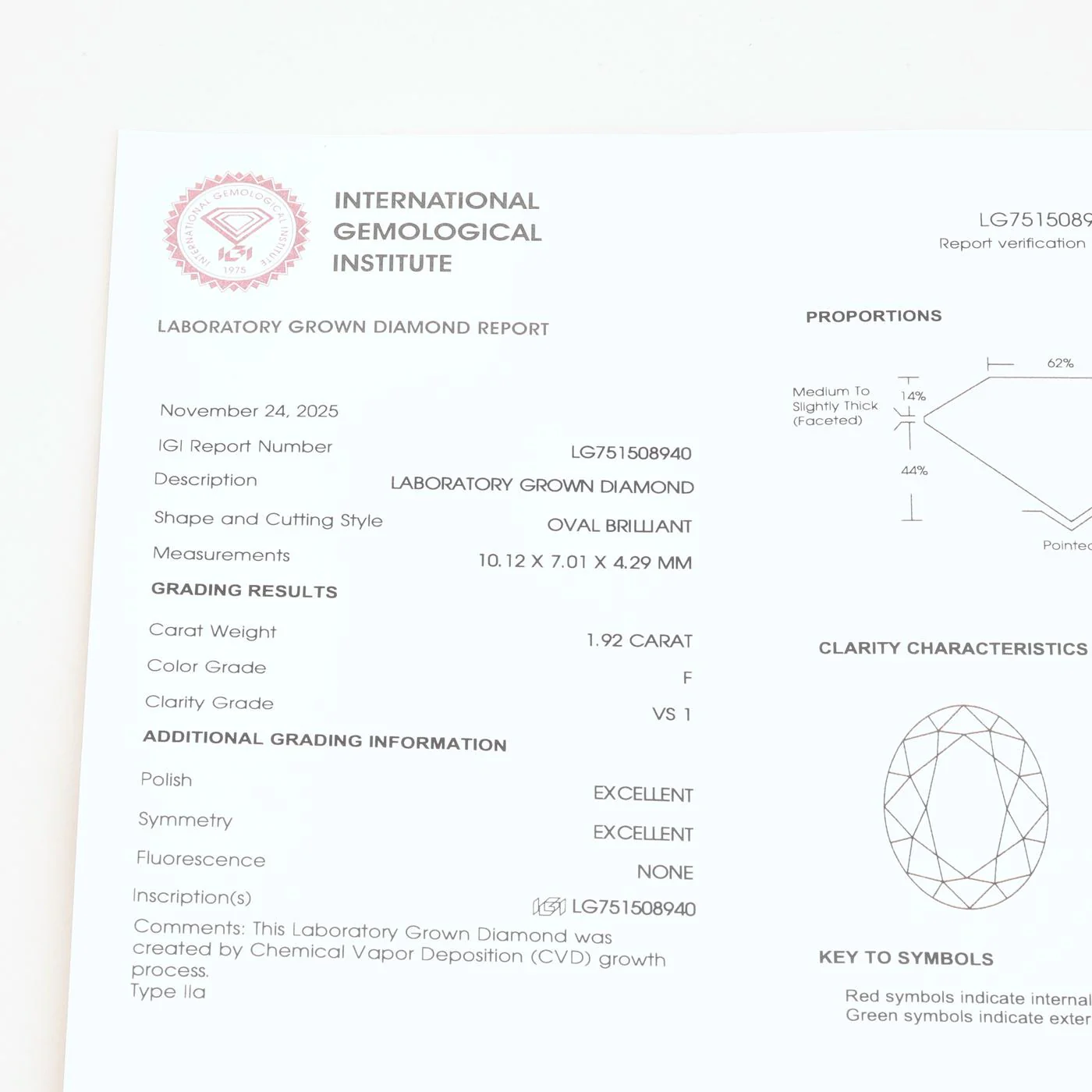Oval Allians solitärring med diamant (0.26 ct) i 14K vitt guld strl. 17.2 / strl. 54 - Image 8