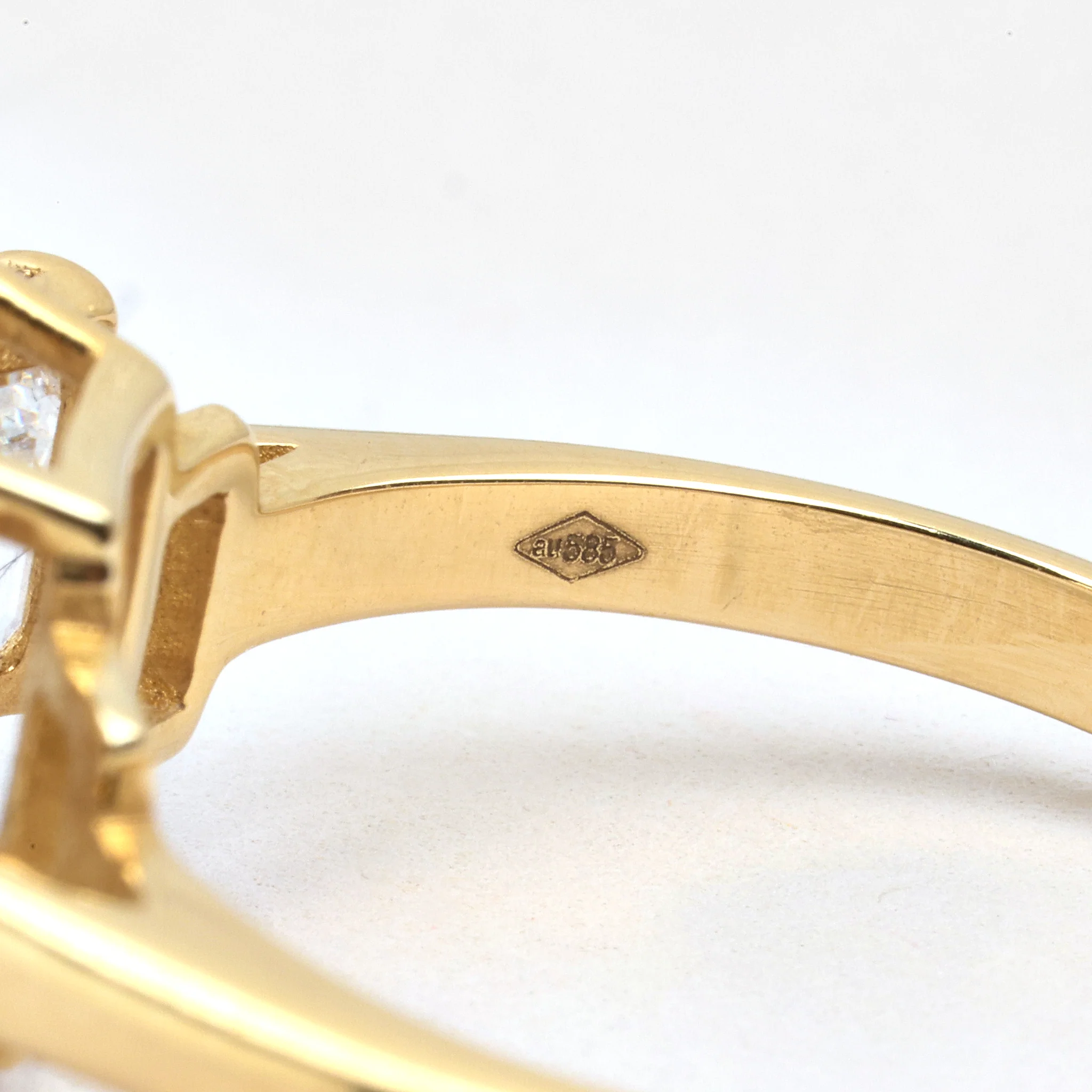 Klassisk tre stenar ring med diamant (5 ct) i 14K guld strl. 17.5 / strl. 55 - Image 6